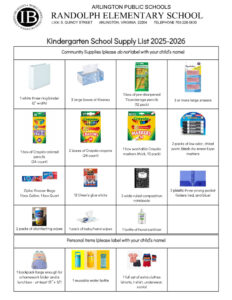 thumbnail of Kindergarten Supply List 2025-2026
